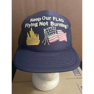 Vintage America USA‎ Patriot Keep Our Flag Flying Not Burning Snapback Rope Hat